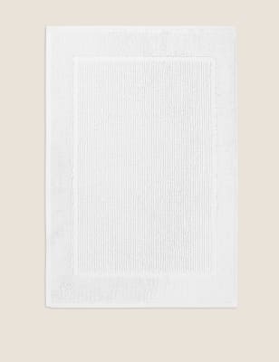 

M&S Collection Pure Cotton Textured Bath Mat - White, White