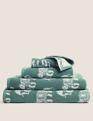 

Priya Pure Cotton Elephant Towel - Soft Teal, Soft Teal