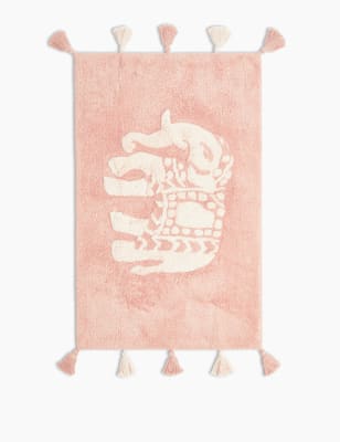 Tapis de bain en coton Priya motif &eacute;l&eacute;phant