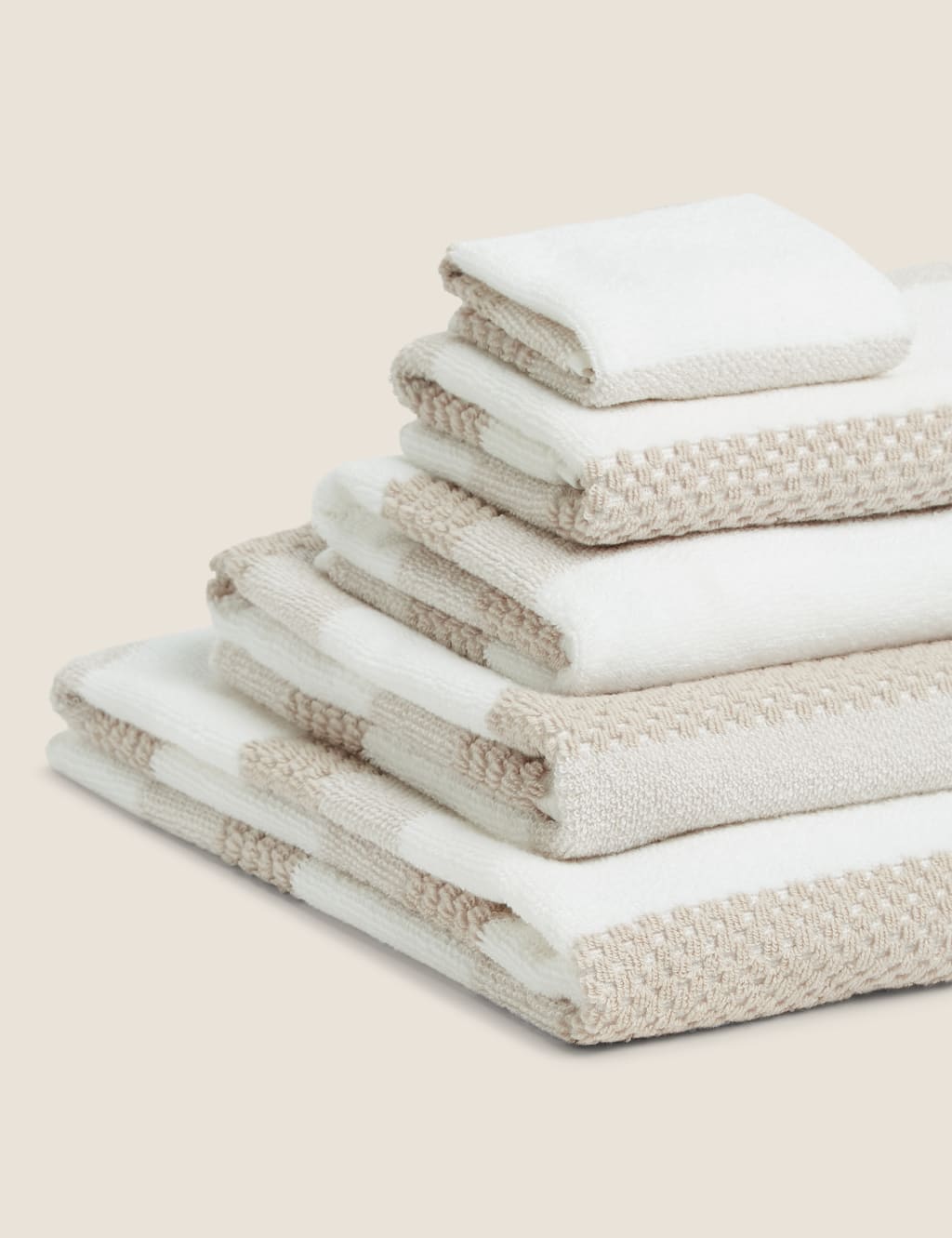 Pure Cotton Striped Textured Towel image 1