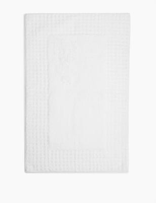 Tapis de bain Spa en coton &agrave; motif gaufr&eacute;