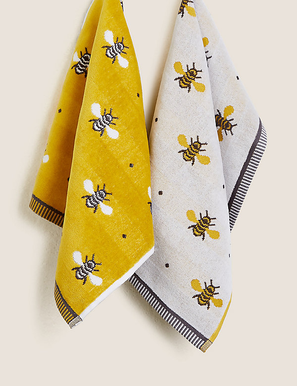 Set of 2 Pure Cotton Bee Towels - HK