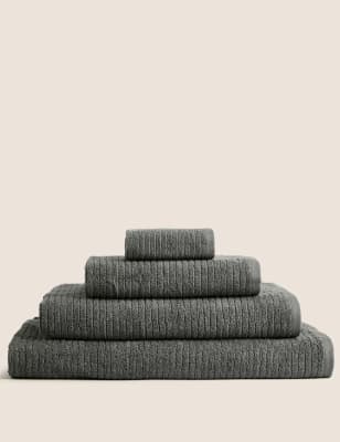 

M&S Collection Pure Cotton Quick Dry Towel - Charcoal, Charcoal