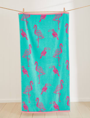 Pure Cotton Flamingo Beach Towel