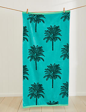 纯棉棕榈沙滩巾