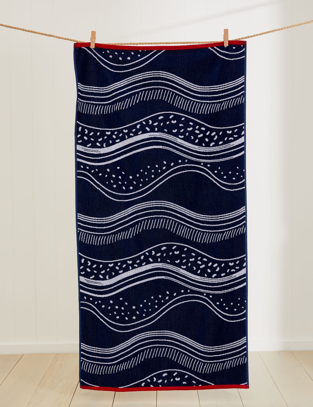 Pure Cotton Coastal Wave Beach Towel image 1