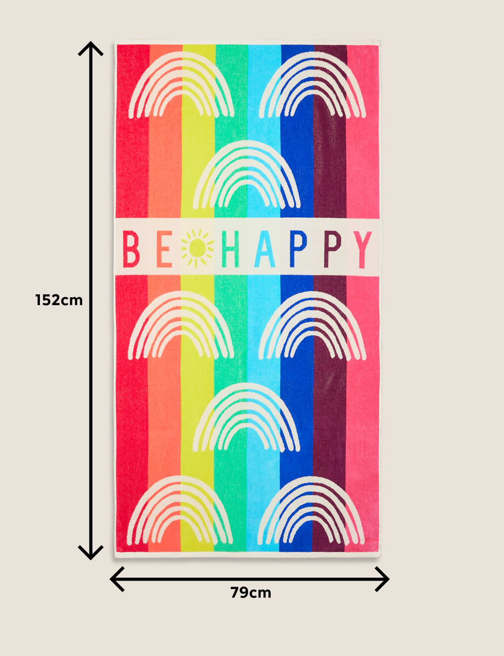 Pure Cotton Be Happy Beach Towel image 4