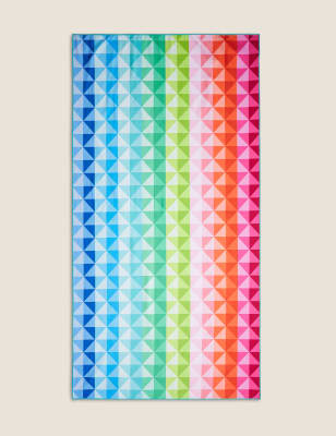 

Microfibre Geometric Beach Towel - Multi, Multi