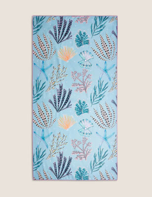 

Microfibre Coral Beach Towel - Blue Mix, Blue Mix