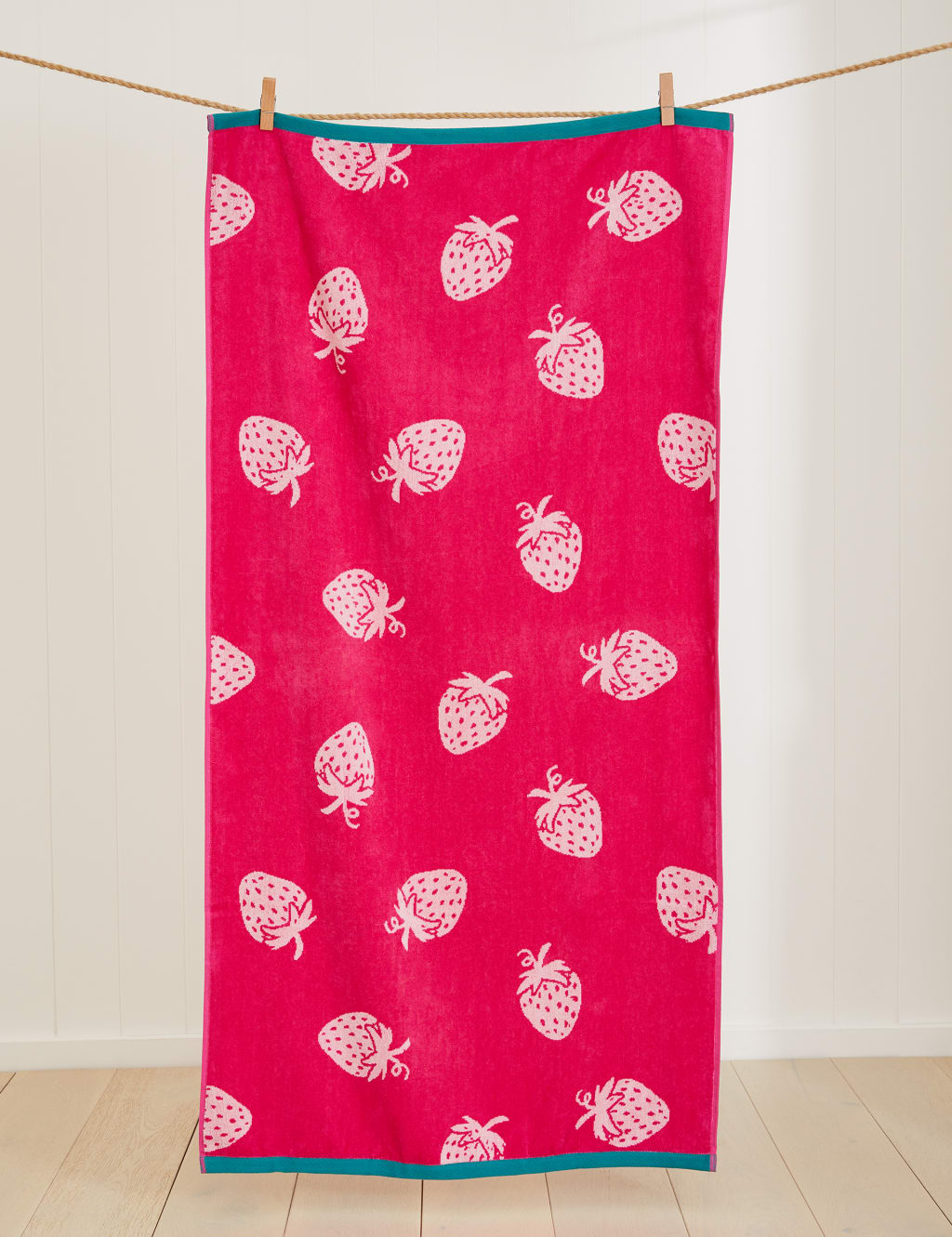 Pure Cotton Strawberry Print Beach Towel image 1