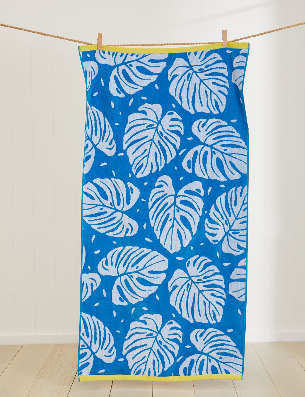 Pure Cotton Tropical Leaf Beach Towel