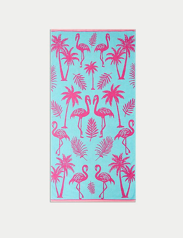 Pure Cotton Flamingo Beach Towel - GR