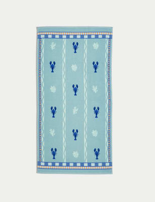 

M&S Collection Pure Cotton Lobster Beach Towel - Blue Mix, Blue Mix