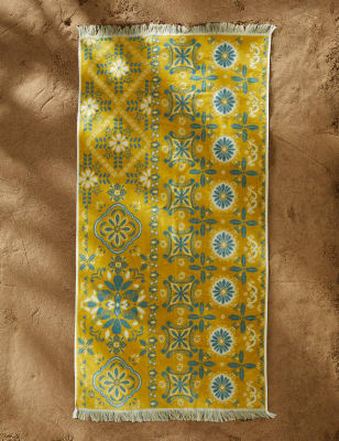 

M&S X Fired Earth Acapulco Ortiz Pure Cotton Beach Towel - Yellow Mix, Yellow Mix