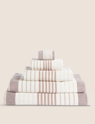 

Pure Cotton Striped Spa Towel - Mocha, Mocha