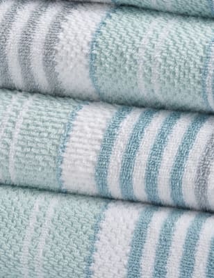 teal patterned towels