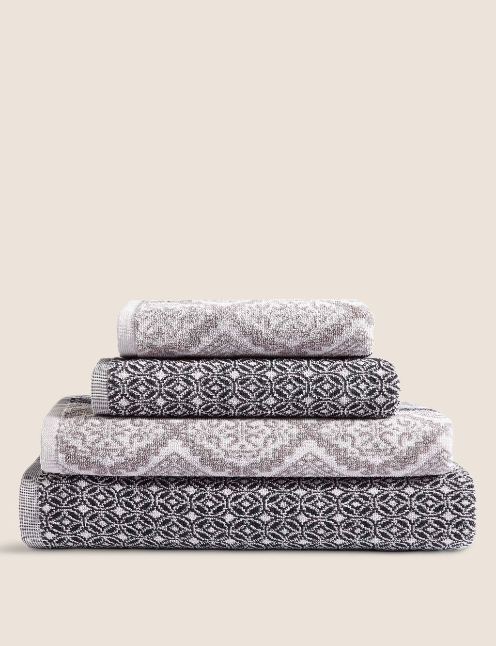 Pure Cotton Tile Print Towel image 1