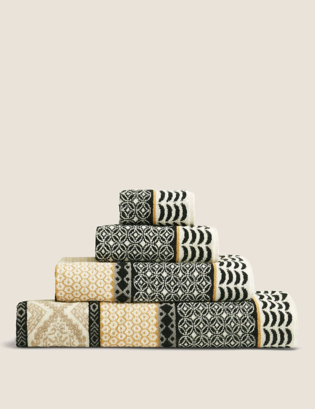 Pure Cotton Tile Print Towel image 1
