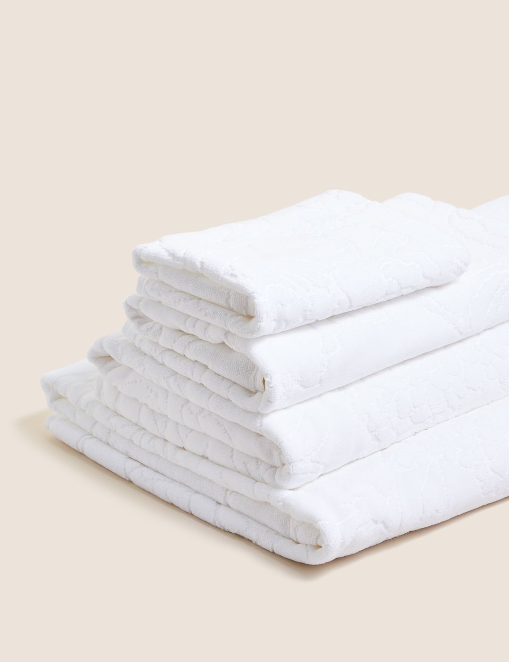 Pure Cotton Linear Floral Towel image 1