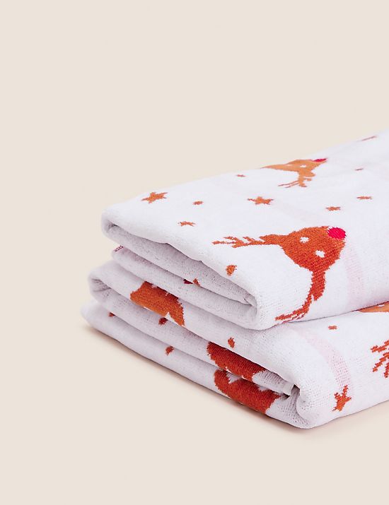 Pure Cotton Reindeer Jacquard Towel