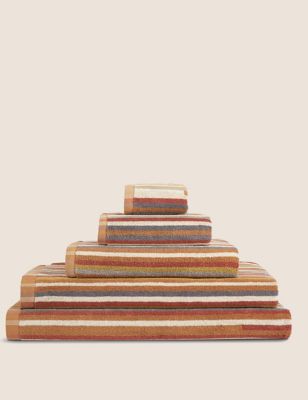 

M&S Collection Pure Cotton Striped Towel - Terracotta Mix, Terracotta Mix