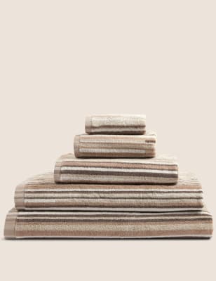 

M&S Collection Pure Cotton Striped Towel - Natural Mix, Natural Mix