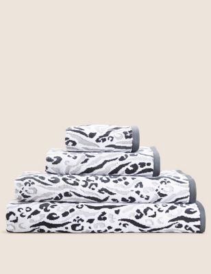 

Cotton Rich Leopard and Zebra Shimmer Towel - Grey Mix, Grey Mix