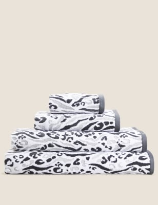 

Cotton Rich Leopard and Zebra Shimmer Towel - Grey Mix, Grey Mix