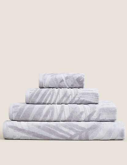 Cotton Rich Palm Shimmer Towel