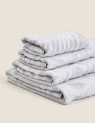 

Cotton Rich Palm Shimmer Towel - Grey Mix, Grey Mix