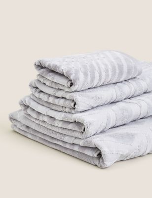 M&S Cotton Rich Palm Shimmer Towel