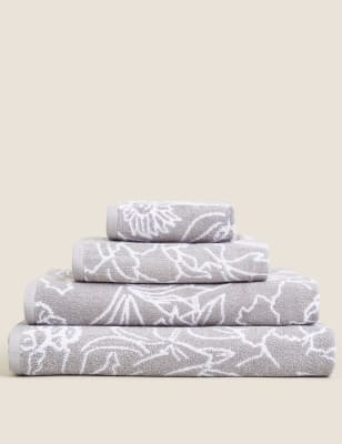 Grey best sale floral towels