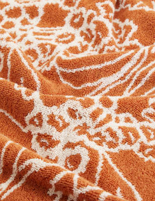 

Pure Cotton Floral Towel - Terracotta, Terracotta