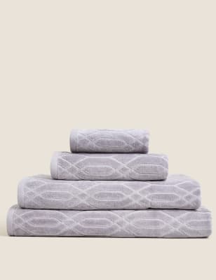 

Pure Cotton Diamond Towel - Silver Grey, Silver Grey