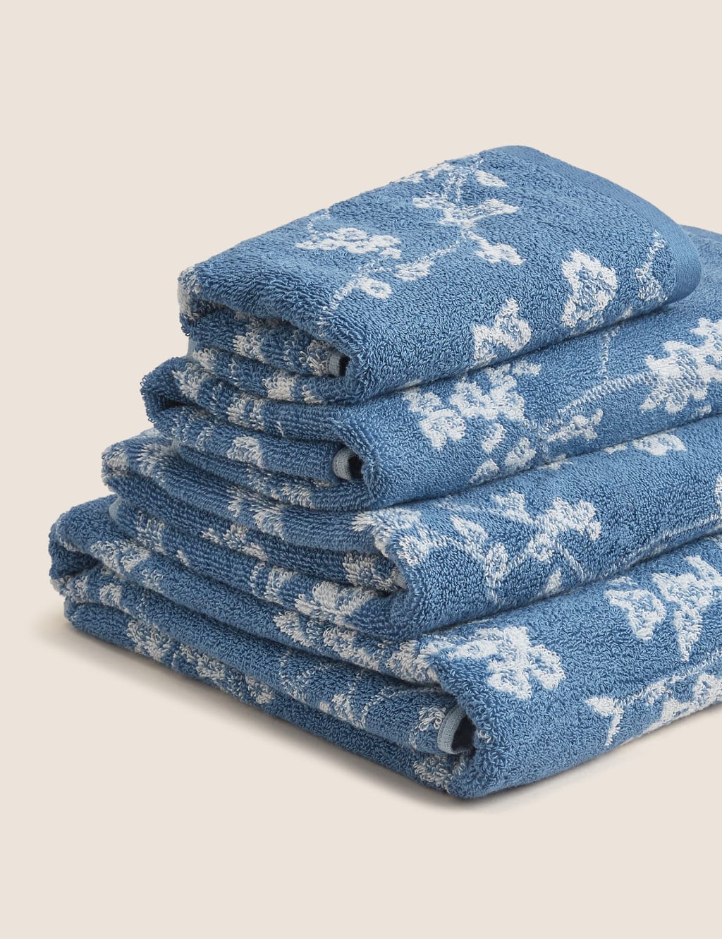 Blue floral towels best sale