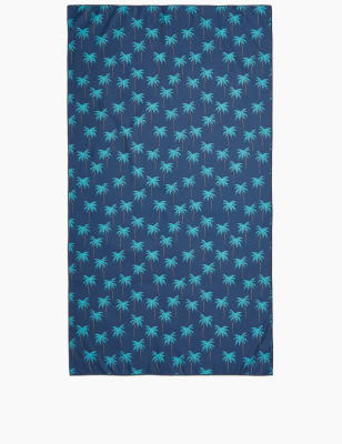 Serviette de plage en microfibres &agrave; motif palmier de style exotique