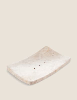 Marble Soap Dish - Cream, Cream