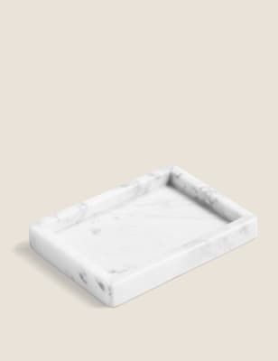 M&S Collection Marble Soap Dish - Grey Mix, Grey Mix