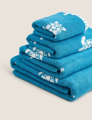

M&S Collection Pure Cotton Turtle Towel - Teal Mix, Teal Mix