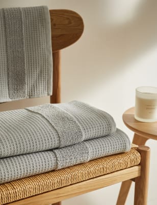 

M&S Collection Toalla gofrada 100% algodón - Light Grey, Light Grey