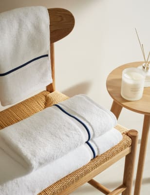 

M&S Collection Pure Cotton Embroidered Towel - Navy, Navy