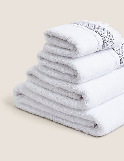 Pure Cotton Aztec Border Towel