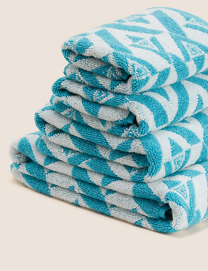 Pure Cotton Geometric Towel