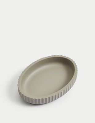 

M&S Collection Ribbed Resin Soap Dish - Putty, Putty