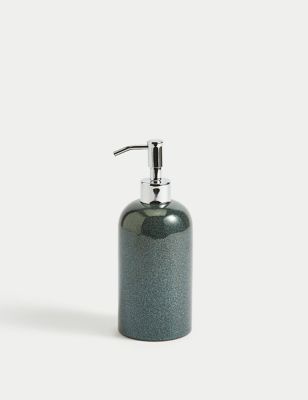 M&S Ceramic Glazed Soap Dispenser - Blue, Blue