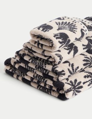 M&S Pure Cotton Elephant Palm Towel - EXL - Charcoal, Charcoal
