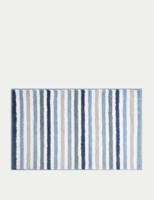 Cotton Blend Striped Quick Dry Bath Mat | M&S Collection | M&S