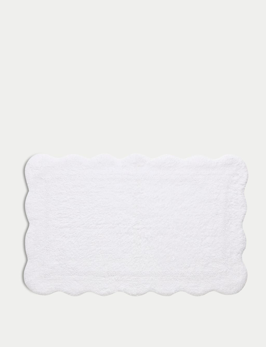 Pure Cotton Scalloped Bath Mat