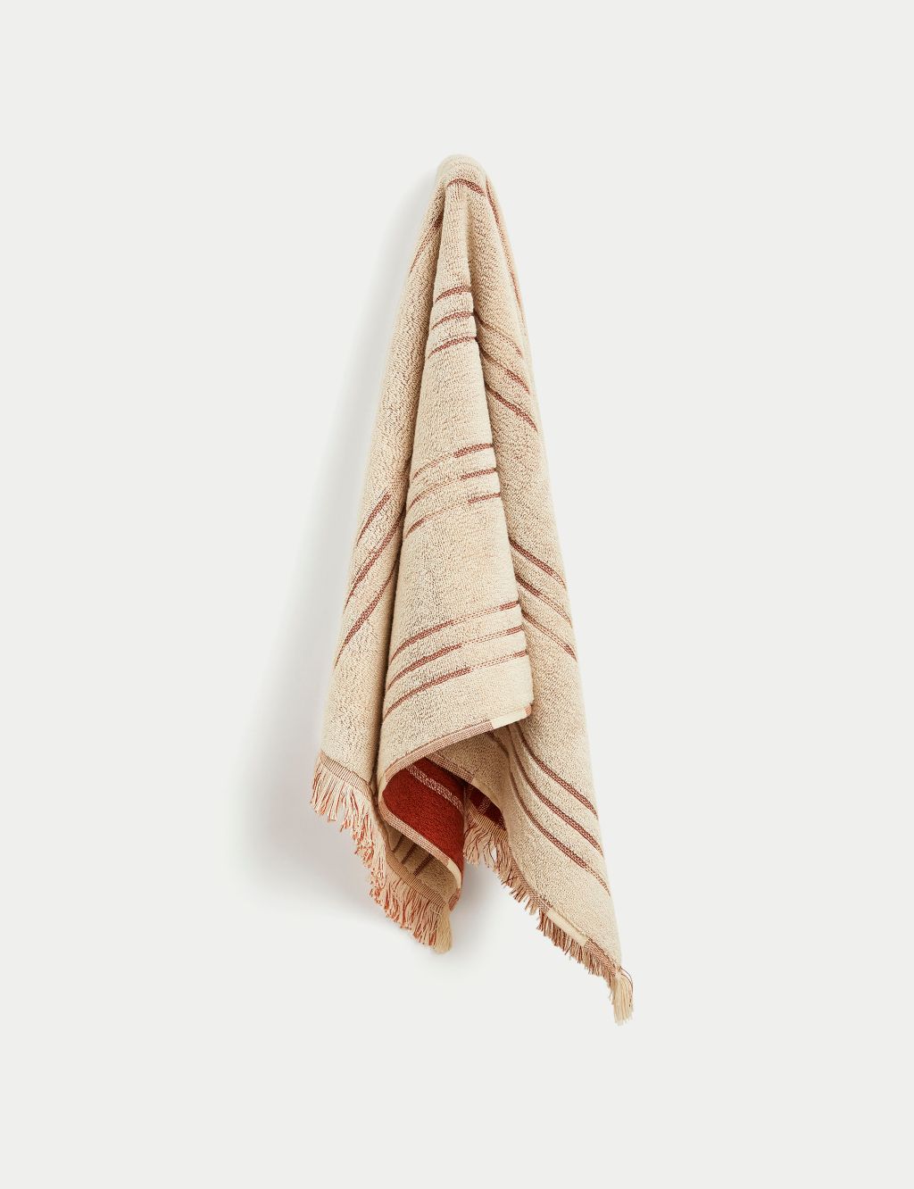 Pure Cotton Striped Fringed Towel image 4