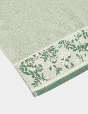 Pure Cotton Woven Floral Towel